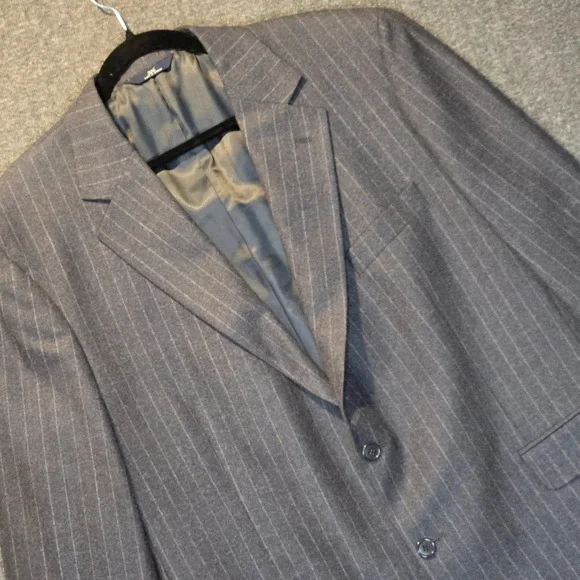 Brooks Brothers 346 Men's Size 46R Grey Pinstripe Wool Suit Pants 35 x 30